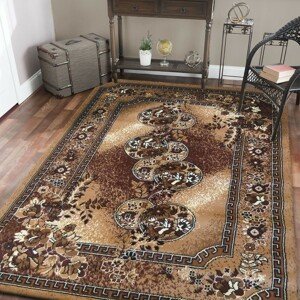 DomTextilu Hnedý koberec do obývačky vo vintage štýle 19652-135385