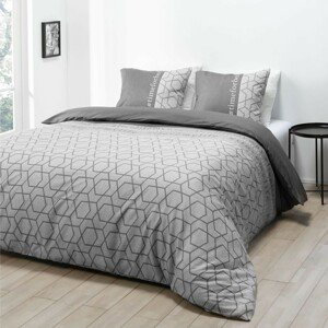 DomTextilu Škandinávske sivé posteľné obliečky s nápisom 160 x 200 cm 20851