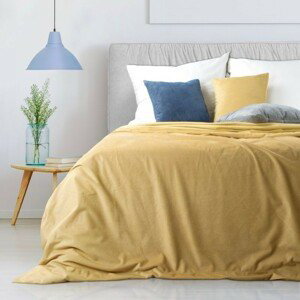 DomTextilu Jemný prehoz na posteľ v žltej farbe 220 x 240 cm 21811