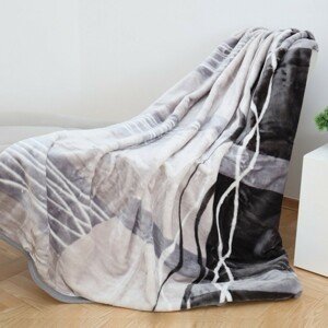 Teplá deka v odtieňoch sivej a béžovej farby
