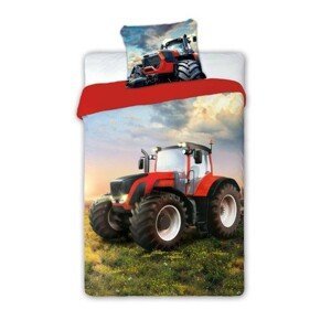 DomTextilu Posteľné obliečky pre malých traktoristov 2 časti: 1ks 160 cmx200 + 1ks 70 cmx80 Červená 140x200 cm 23595-142870