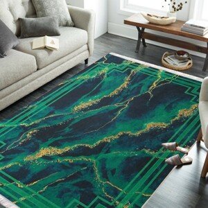 domtextilu.sk Protišmykový koberec s abstraktným vzorom v zelenej farbe 23942-143457