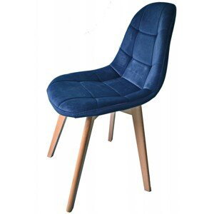 DomTextilu Modrá dizajnová stolička s čalúnením do kuchyne 24510