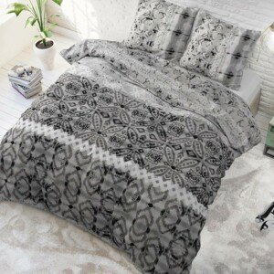 DomTextilu Sivé vzorované posteľné obliečky 200 x 220 cm  Sivá 24877