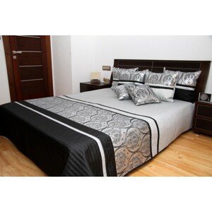 DomTextilu Luxusný prehoz na posteľ čierno strieborno šedý Šírka: 170 cm | Dĺžka: 230 cm 2492-104123