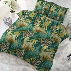 DomTextilu Exotické posteľné obliečky zelenej farby 200 x 220 cm  Zelená 25978