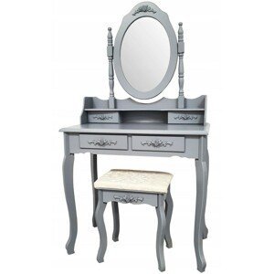 domtextilu.sk Kvalitný toaletný stolík so stoličkou v sivej farbe 26405 Sivá