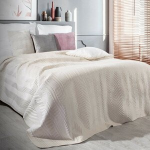 Kvalitný obojstranný prehoz na posteľ krémovej farby Šírka: 170 cm | Dĺžka: 210 cm