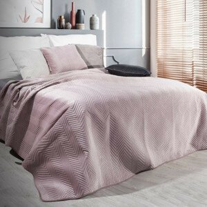DomTextilu Dekoračný obojstranný prehoz na posteľ púdrovo ružovej farby Šírka: 170 cm | Dĺžka: 210 cm 27505-209343