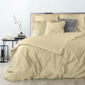 Béžové luxusné posteľné obliečky z bavlneného saténu 3 časti: 1ks 160 cmx200 + 2ks 70 cmx80
