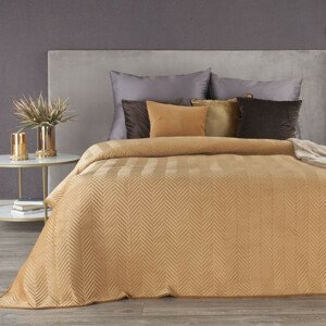 DomTextilu Hnedý zamatový prehoz na posteľ s geometrickým prešívaním Šírka: 170 cm | Dĺžka: 210 cm 28386-209349