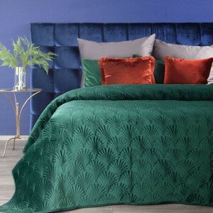 DomTextilu Zelený dekoračný prehoz na manželskú posteľ s prešívaním Šírka: 220 cm | Dĺžka: 240 cm 28542-154531