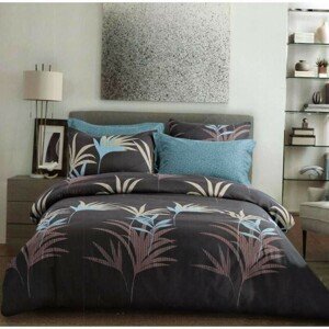 DomTextilu Obojstranné hnedé posteľné obliečky s motívom palmových listov 3 časti: 1ks 160 cmx200 + 2ks 70 cmx80 140x200 cm 28717-155118