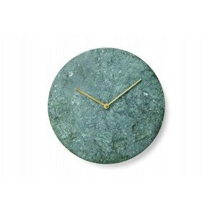 DomTextilu Kvalitné mramorové hodiny v zelenej farbe na stenu 30 cm 28789