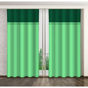 Zelené dekoračné závesy na okno s riasiacou páskou