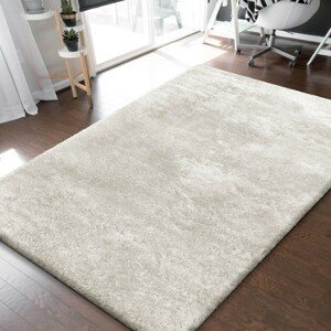 DomTextilu Nadčasový krémovo biely hustý chlpatý koberec 30765-159708