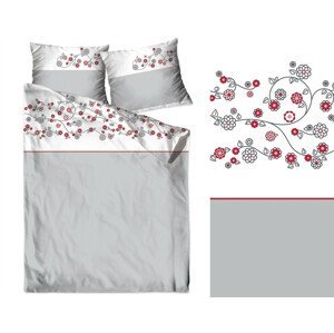 Krásne sivé posteľné obiečky s decentným ornamentom 3 časti: 1ks 200x220 + 2ks 70 cmx80 Sivá