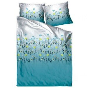 DomTextilu Krásne bielo modré posteľné obliečky s motívom lúčnych kvetov 3 časti: 1ks 160 cmx200 + 2ks 70 cmx80 Modrá 70 x 80 cm 33375-164213