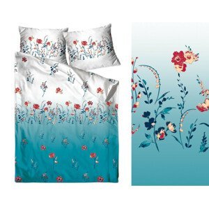 domtextilu.sk Romantické bavlnené modro biele posteľné obliečky s motívom kvetov  3 časti: 1ks 160 cmx200 + 2ks 70 cmx80 3 časti: 1ks 160 cmx200 + 2ks 70 cmx80 Modrá 33814-164882