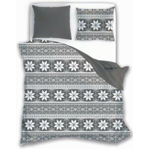 DomTextilu Krásne obojstranné bavlnené vianočné posteľné obliečky sivo biele 3 časti: 1ks 160 cmx200 + 2ks 70 cmx80 Sivá 34091-166403