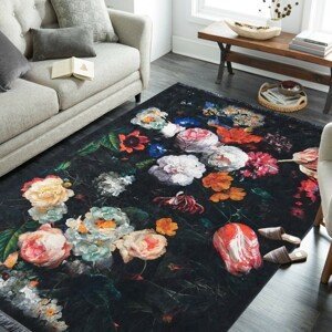 DomTextilu Fenomenálny čierny koberec do obývačky vo vintage štýle 34229-165735