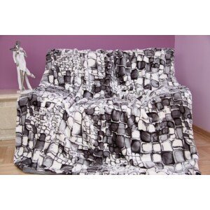 domtextilu.sk Luxusná deka z akrylu sivá s motívom kameňov Šírka: 200 cm | Dĺžka: 240 cm 3486-104373