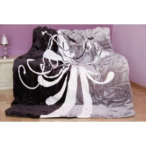 DomTextilu Luxusná deka z akrylu sivo - čierna Šírka: 160 cm | Dĺžka: 210 cm 3497-104384