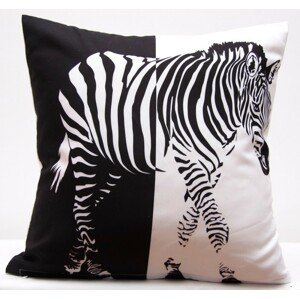 DomTextilu Čierno biela obliečka na vankúš s motívom zebry 40x40 cm Čierna 3598-124145