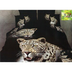 domtextilu.sk Čierna posteľná súprava obliečok s motívom geparda 160 x 200 36180