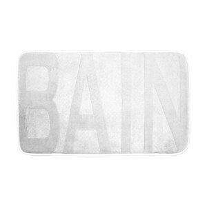 DomTextilu Biely kúpeľňový koberec s nápisom BAIN 45 x 75 cm 36758