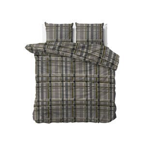 DomTextilu Originálne hnedo sivé posteľné obliečky s geometrickým motívom štvorcov 200 x 220 cm 36979