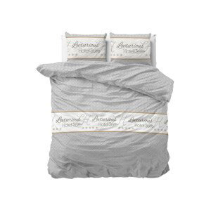 domtextilu.sk Elegantné bielo sivé vzorované posteľné obliečky z kolekcie LUXURIOUS LIFE 200 x 220 cm  Biela 36982