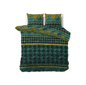 domtextilu.sk Bavlnené zelené vzorované posteľné obliečky 140 x 200 cm  Zelená 38096