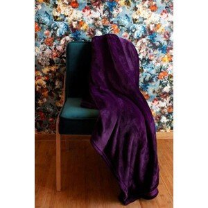 domtextilu.sk Luxusná jednofarebná fialová teplá deka  200 x 220 cm