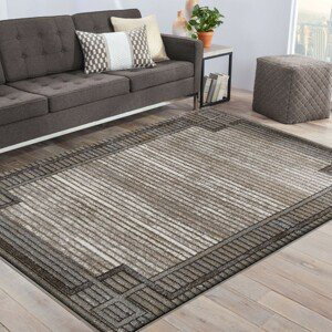 DomTextilu Moderný béžový koberec s prúžkami 38616-181664