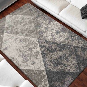 domtextilu.sk Originálny sivý koberec do obývačky s motívom kosoštvorcov 38626-181688