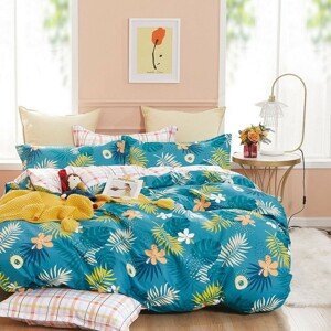 DomTextilu Farebné obojstranné modré posteľné obliečky s motívom kvetov 3 časti: 1ks 200x220 + 2ks 70 cmx80 Modrá 70 x 80 cm 38690-183301
