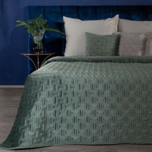DomTextilu Luxusný zamatový prehoz na posteĺ v matnej zelenej farbe Šírka: 170 cm | Dĺžka: 210 cm 40095-184580