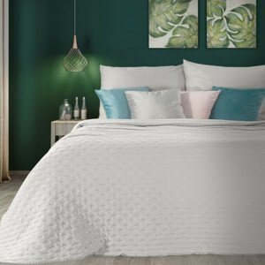DomTextilu Kvalitný biely jednofarebný prehoz na manželskú posteľ Šírka: 220 cm | Dĺžka: 240 cm 40502-185448
