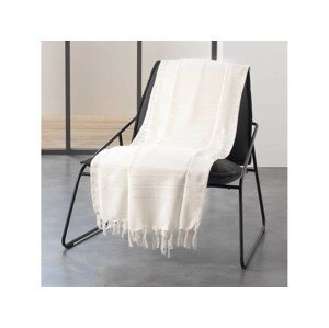 DomTextilu Krémovo biela bavlnená deka so strapcami 220 x 240 cm 40826 krémová