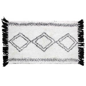 domtextilu.sk Biely bavlnený koberec s etno vzorom a strapcami 50 x 80 cm 40834
