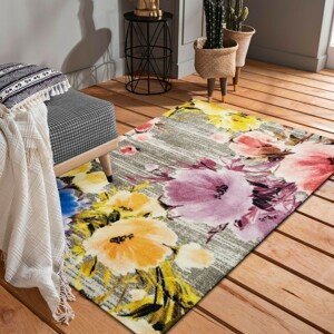 DomTextilu Kvalitný farebný koberec s motívom kvetov 40982-187470  160 x 220 cm Žltá