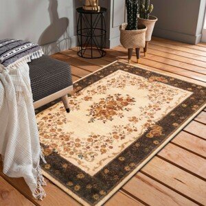 domtextilu.sk Originálny hnedo krémový vintage koberec do obývačky 40994-187506