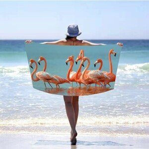 Letná plážová osuška s motívom plameniakov 100 x 180 cm