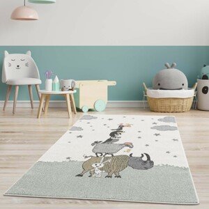 domtextilu.sk Roztomilý detský koberec na hranie so zvieratkami 41730-197030  140 x 200 cm Zelená