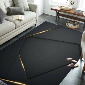 DomTextilu Moderný čierny koberec s abstraktným vzorom 41775-223065