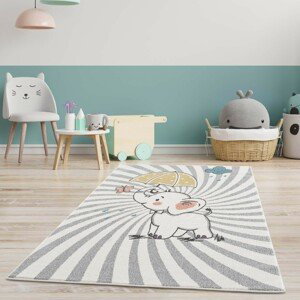 domtextilu.sk Roztomilý detský koberec na hranie sloník šťastia 41829-197188  160 x 230 cm Sivá