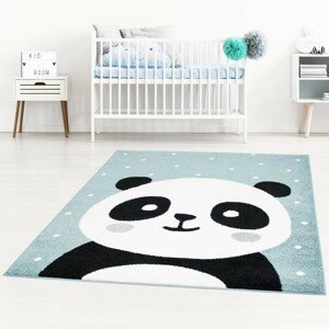 domtextilu.sk Modrý detský koberec pre chlapca rozkošná panda 42043-197487
