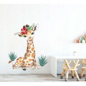 domtextilu.sk Dekoračná nálepka na stenu roztomilá žirafa 100 x 70 cm  42086