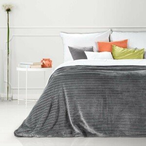 DomTextilu Kvalitná tmavo sivá deka s jemným vzorom Šírka: 170 cm | Dĺžka: 210 cm 42766-240755 Sivá